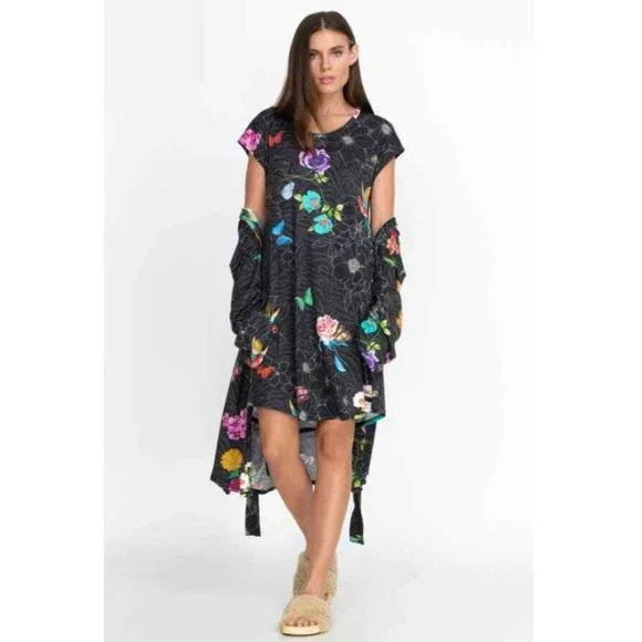 green emerald velvet dress Johnny Was Loane Mesh Dress